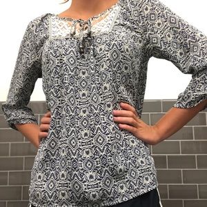 Rewind Blue Lace Blouse